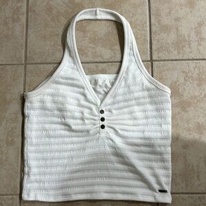 Hollister White Halter Tank Top